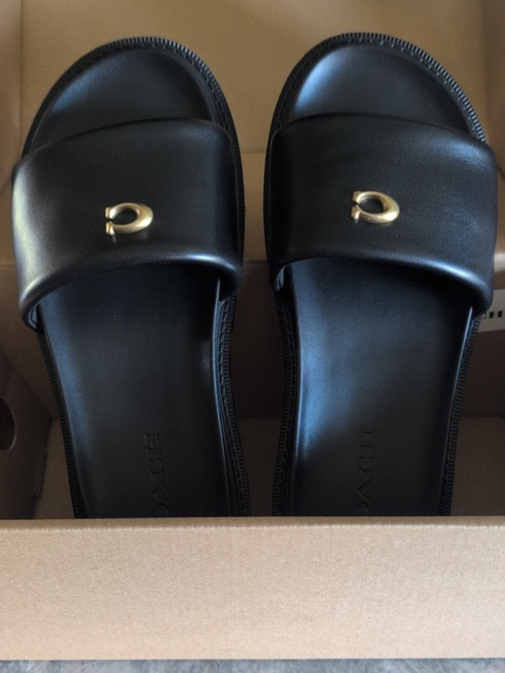 COACH BlackBrynn Slide Sandals Women's Size 8